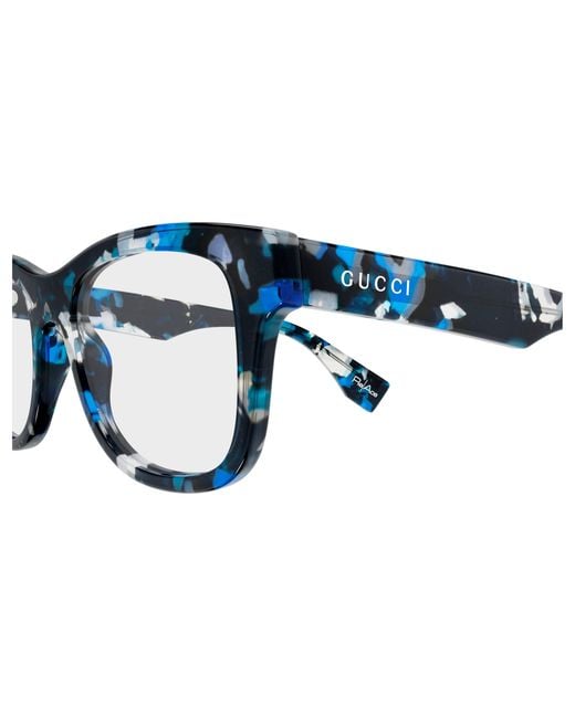 Gucci Black Gg2010O 002 Optical Frames Acetate Transparent Squared for men
