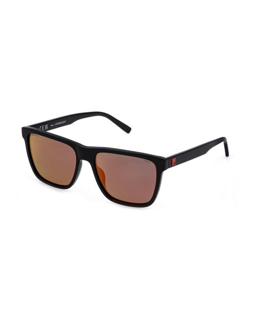 Fila Black Sfid18 700P Sunglasses Acetate Squared Polarized Multilayer for men