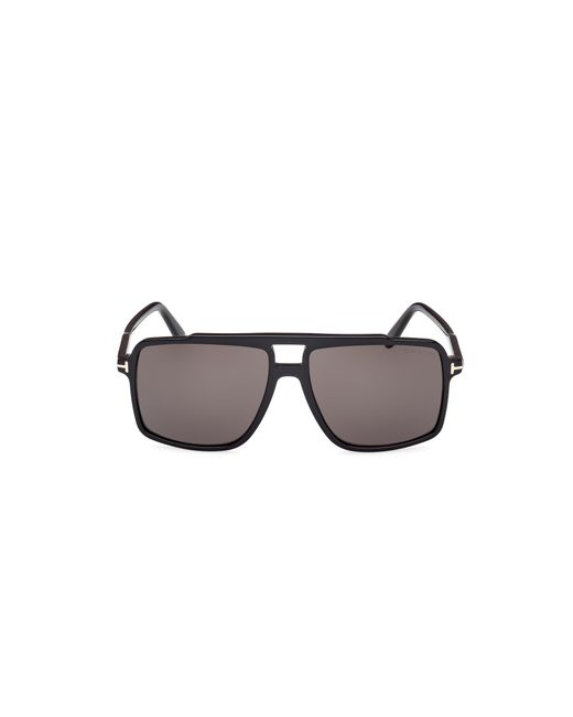 Tom Ford Black Ft1177 Kemp 01A Sunglasses Acetate Smoke Squared Normal for men