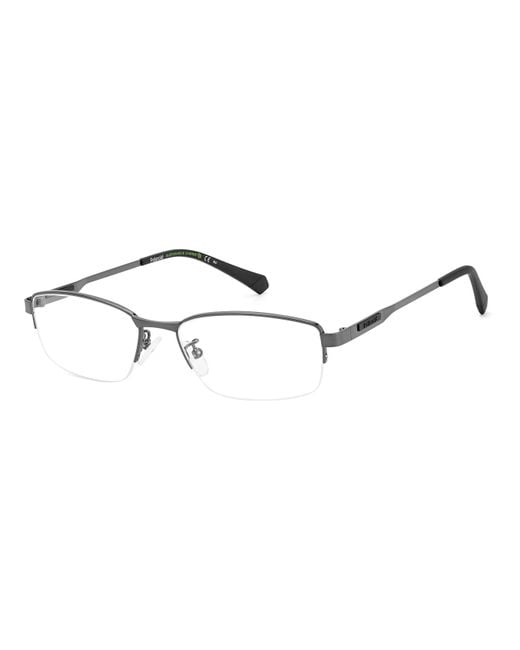 Polaroid Black Pld D481/G Kj1 Optical Frames Steel Squared for men