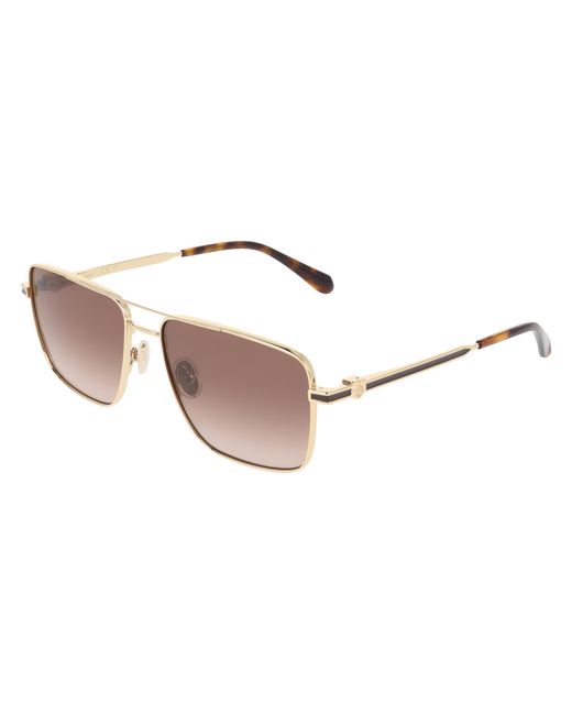 Ferragamo Black Sf329Slbi 700 Sunglasses Metal Squared Normal Shaded for men