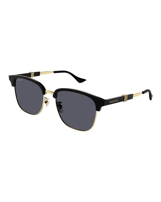 Gucci Black Gg1499Sk 001 Sunglasses Metal Round for men