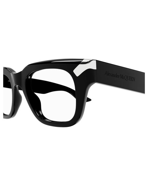 McQueen Black Am0443O 001 Optical Frames Acetate Transparent Squared for men