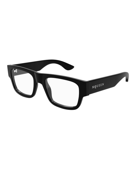 McQueen Black Am0511O 001 Optical Frames Acetate Transparent Squared for men