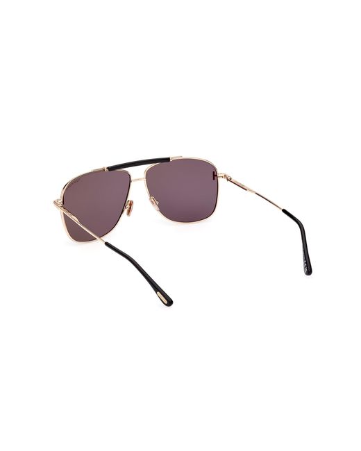 Tom Ford Black Ft1017 Jaden 28A Sunglasses Metal Squared Normal for men
