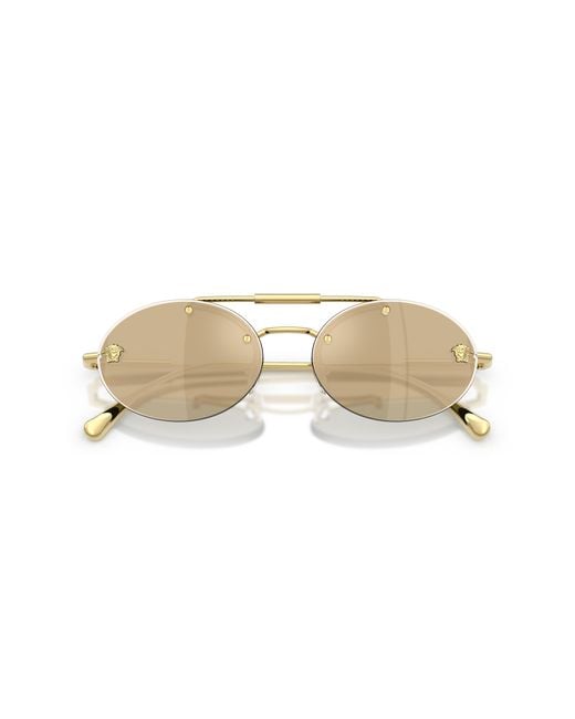 Versace Black Ve2295 K00303 Sunglasses Metal Round Normal
