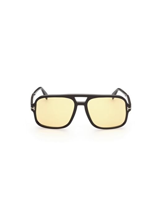 Tom Ford Black Ft0884 Falconer-02 01E Sunglasses Acetate Squared Normal for men