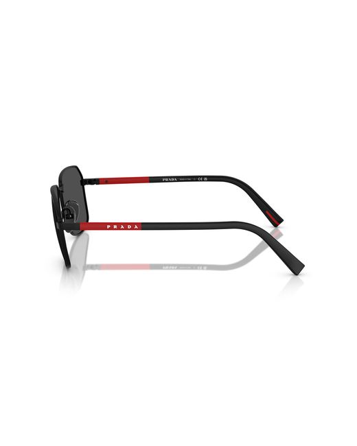 Prada Linea Rossa Black Ps A51S 1Bo06F Sunglasses Metal Squared Normal for men