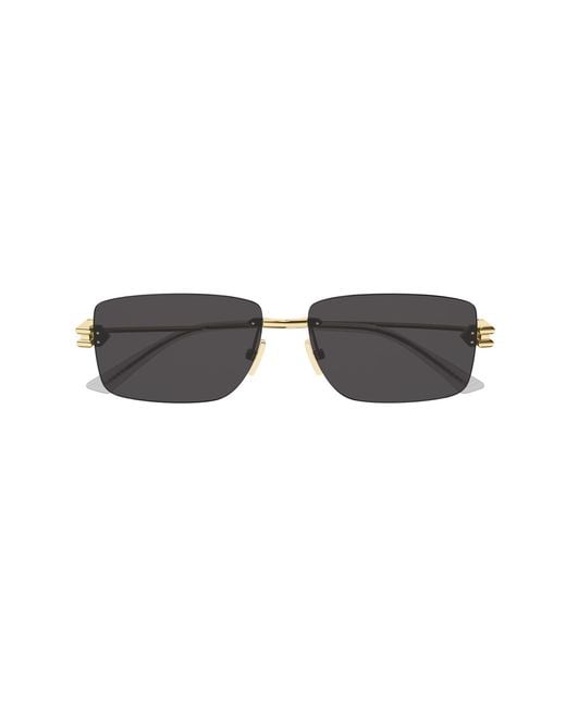 Bottega Veneta Black Bv1126S 002 Sunglasses Metal Squared Normal for men