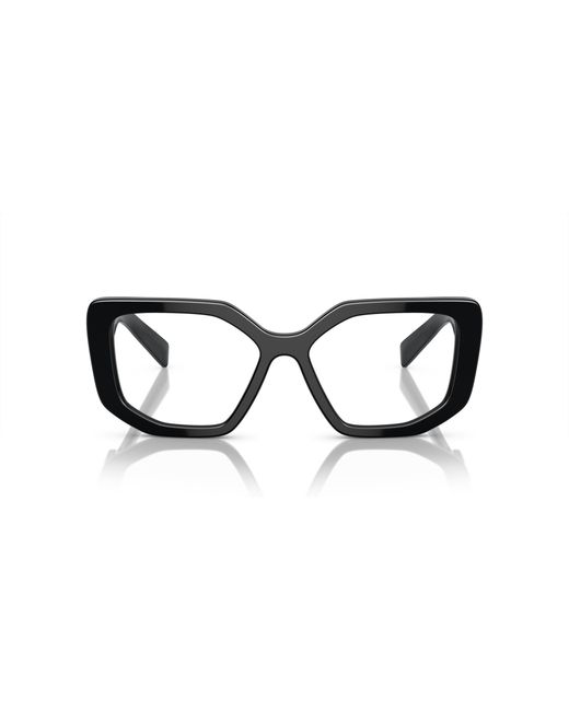 Prada Black Pr A04V 1Ab1O1 Optical Frames Acetate Transparent Geometric Normal