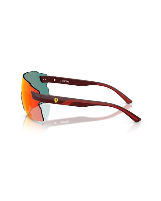 FERRARI SCUDERIA Black Fz6024U 530/M5 Sunglasses Injected Squared Mirror for men