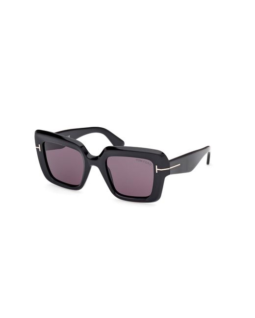 Tom Ford Black Ft1157 Esme 01A Sunglasses Acetate Smoke Squared Normal