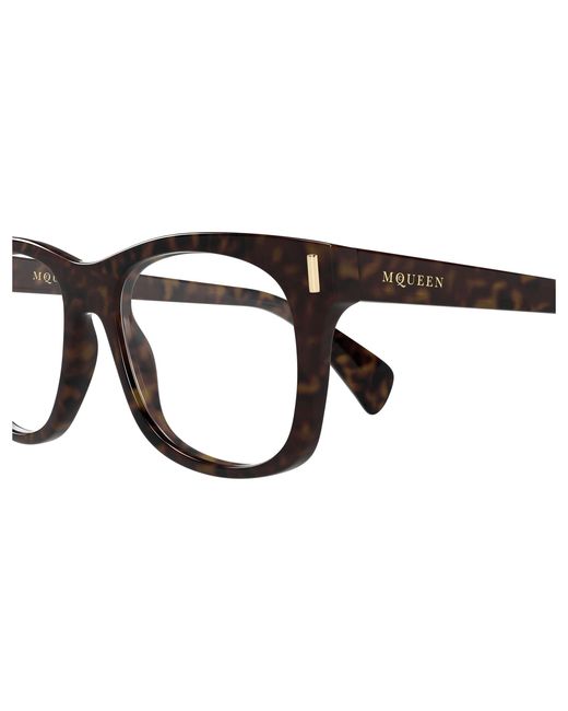 McQueen Black Am0551O 002 Optical Frames Acetate Transparent Squared for men