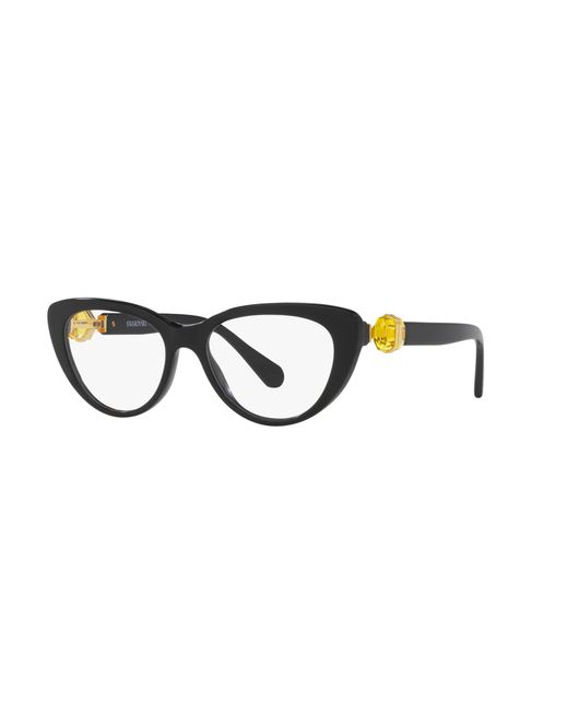 Swarovski Black Sk2005 1037 Optical Frames Acetate Transparent Cat Eye Normal
