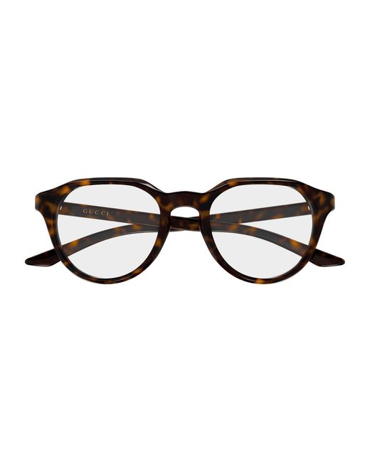 Gucci Black Gg2083O 002 Optical Frames Acetate Transparent Round for men