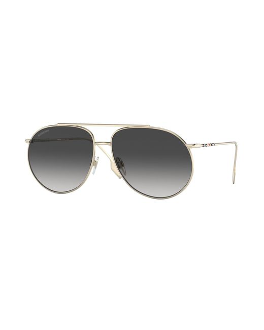 Burberry Black Be3138 11098G Sunglasses Metal Pilot Shaded