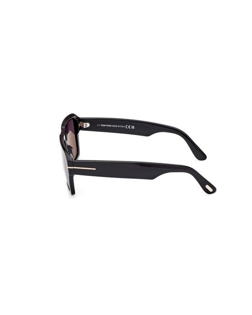 Tom Ford Black Ft1153 Redford 01A Sunglasses Acetate Smoke Squared Normal for men