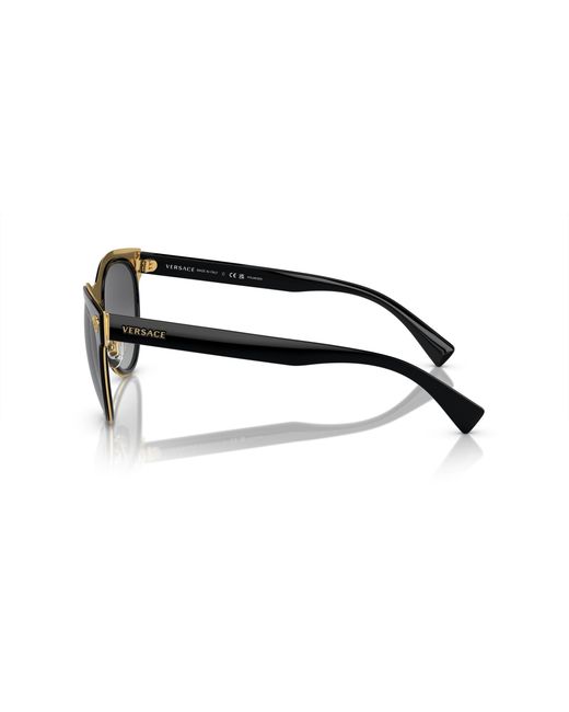 Versace Black Ve2198 1002T3 Sunglasses Metal Pantos Polarized Shaded