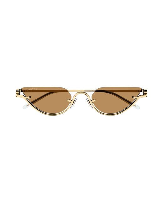 Gucci Black Gg1603S 002 Sunglasses Metal Cat Eye