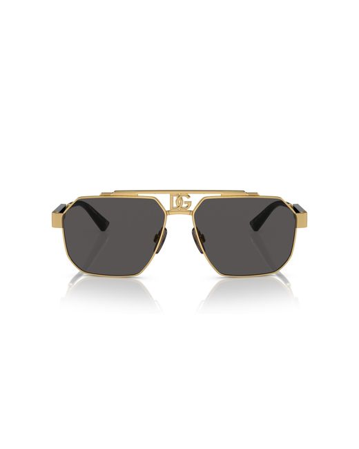 Dolce & Gabbana Black Dg2294 02/87 Sunglasses Steel Pilot Normal for men