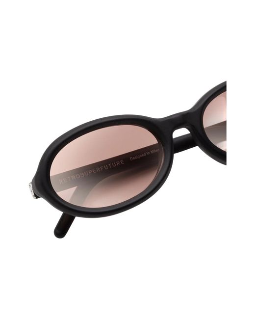 Retrosuperfuture Black Vvr Cherry Matte Sunglasses Acetate Geometric