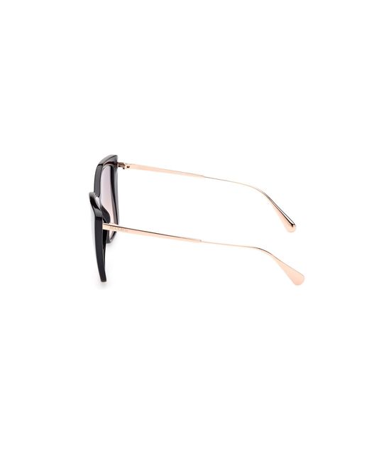 MAX&Co. Black Mo0065 01B Sunglasses Injected Smoke Geometric Normal