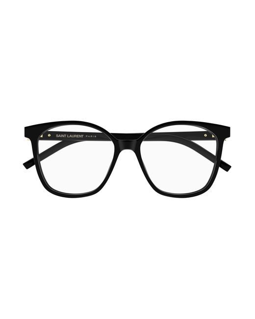 Saint Laurent Black Sl M162 001 Optical Frames Acetate Transparent Round Antiriflesso