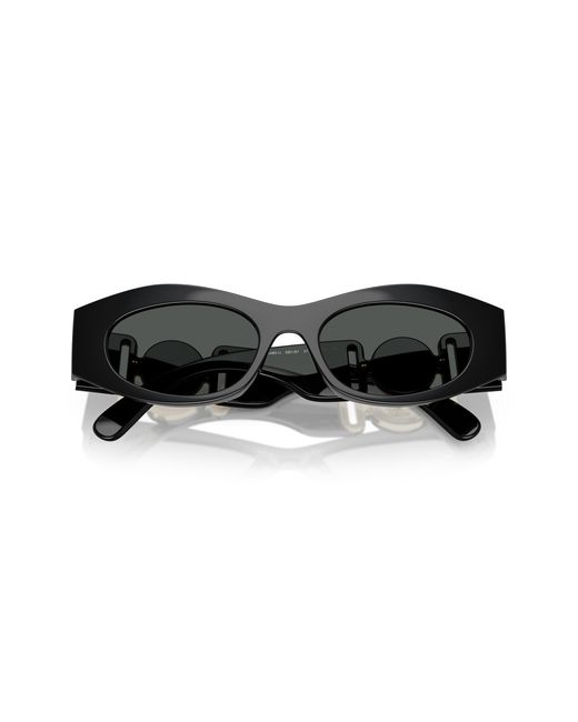 Versace Black Ve4480U Gb1/87 Sunglasses Injected Round Normal