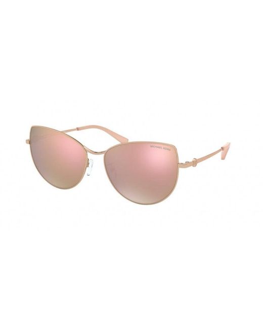 Michael Kors Pink Mk1062 La Paz 1108M5 Sunglasses Metal Cat Eye Polarized Mirror