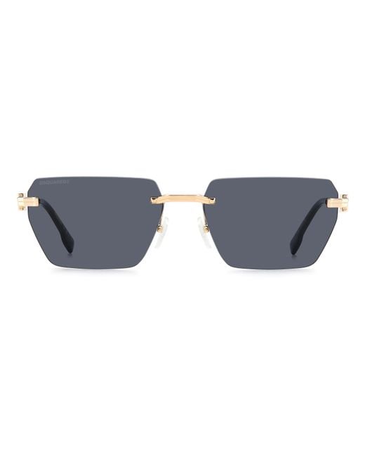 DSquared² Black D2 0102/S 807/2K Sunglasses Metal Squared Normal Anti-Glare for men