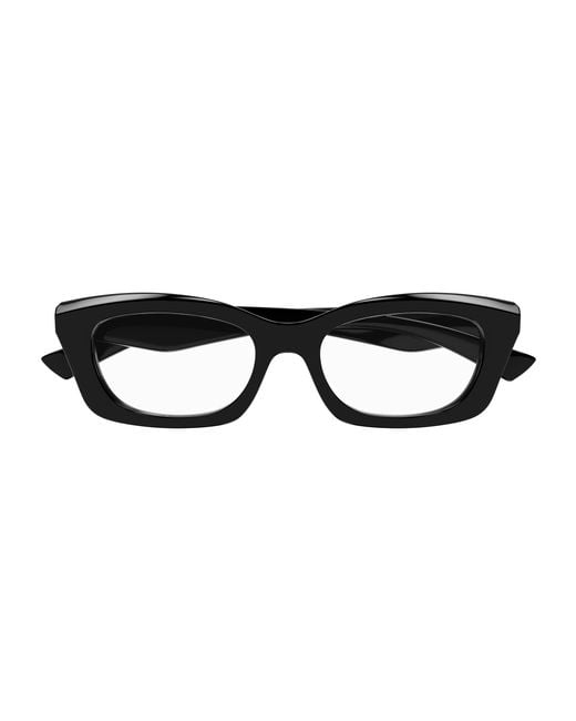 McQueen Black Am0474O 001 Optical Frames Acetate Transparent Squared