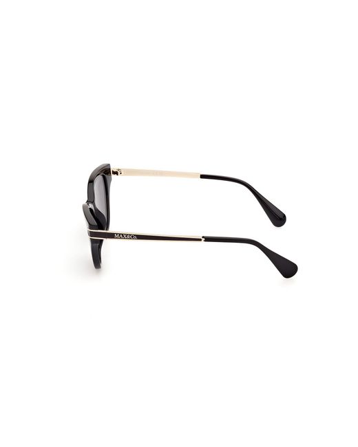MAX&Co. Black Mo0101 01A Sunglasses Injected Smoke Cat Eye Normal