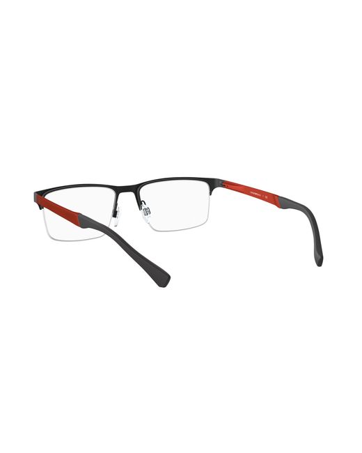 Emporio Armani Black Ea1110D 3330 Optical Frames Metal Transparent Squared Normal for men