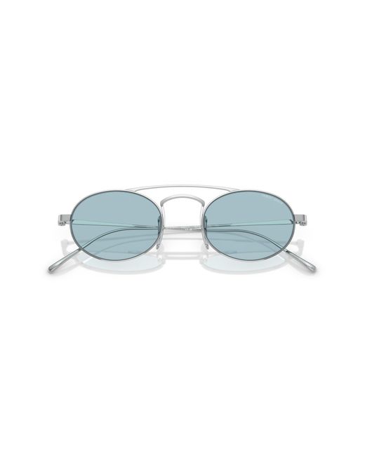 Giorgio Armani Black Ar6161T 3387/1 Sunglasses Titanium Round Normal for men
