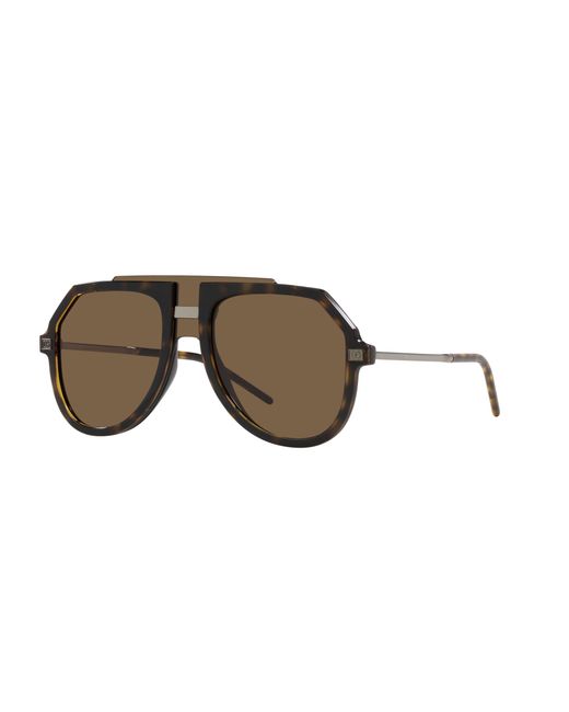 Dolce & Gabbana Black Dg6195 502/73 Sunglasses Injected Pilot Normal for men