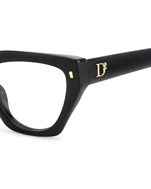 DSquared² Black D2 0117 807 Optical Frames Acetate Cat Eye