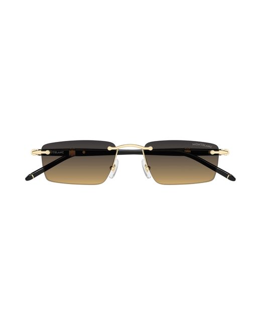 Montblanc Black Mb0484S 002 Sunglasses Metal Squared for men