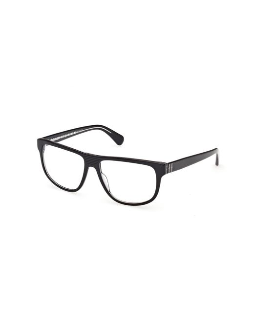 Timberland Black Tb50097 001 Optical Frames Acetate Smoke Squared Normal for men