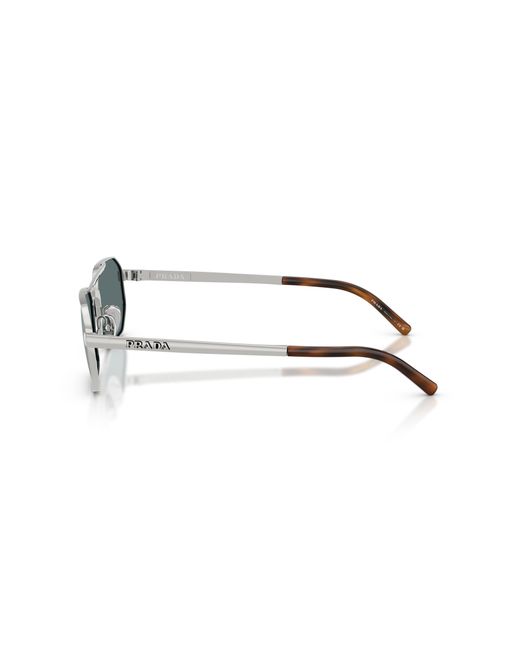 Prada Black Pr D53S 1Bc40X Sunglasses Metal Geometric Mirror for men