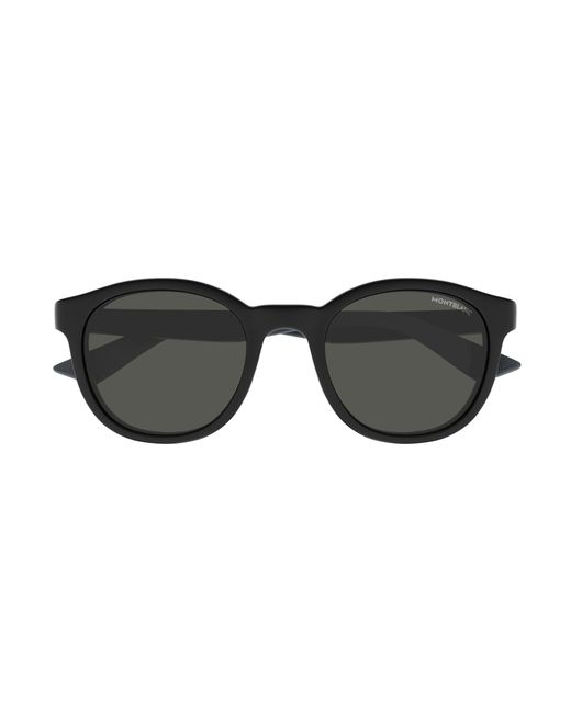 Montblanc Black Mb0398S 002 Sunglasses Injected Round for men