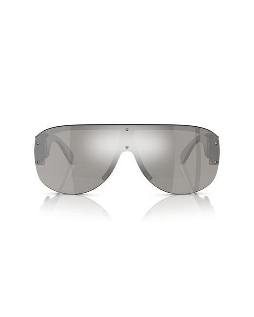 Versace Gray Ve4391 311/6G Sunglasses Nylon Geometric Mirrored Mirror for men