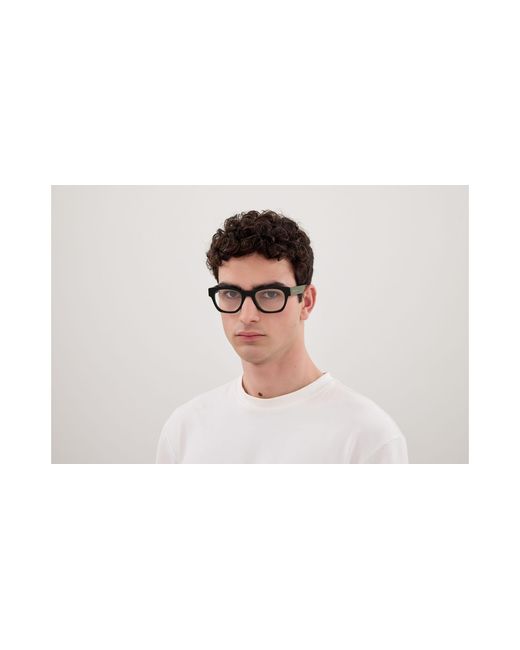 McQueen Black Am0530O 008 Optical Frames Acetate Transparent Round for men