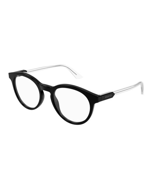 Gucci Black Gg1822O 003 Optical Frames Acetate Transparent Round for men