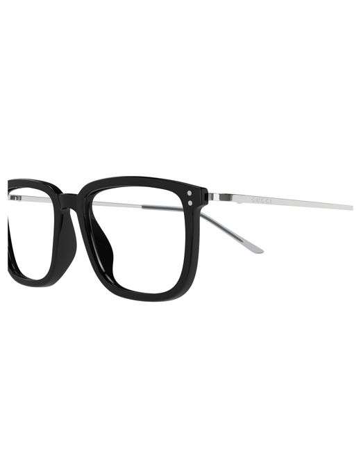 Gucci Black Gg1709O 005 Optical Frames Acetate Transparent Squared for men