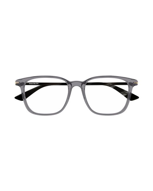Montblanc Black Mb0338O 004 Optical Frames Acetate Transparent Squared for men