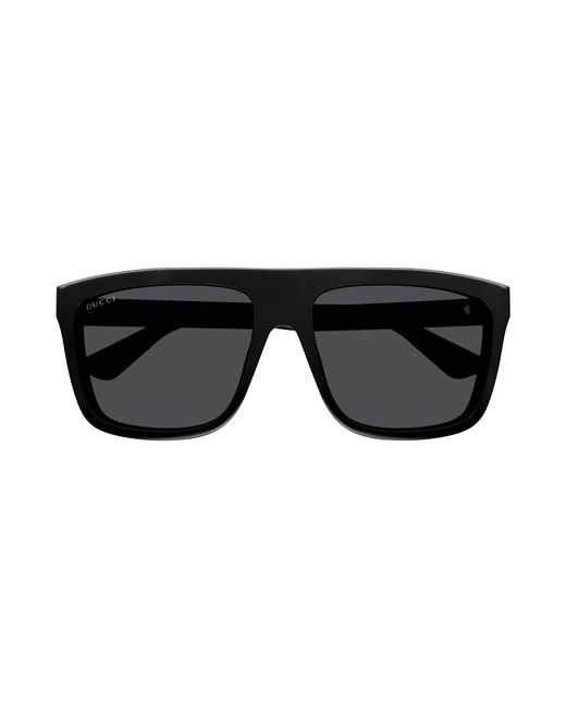 Gucci Black Gg0748S 001 Sunglasses Injected Squared Normal for men