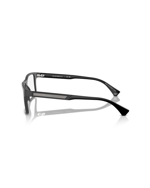 Emporio Armani Black Ea3038 6185 Optical Frames Peek Transparent Squared Normal for men