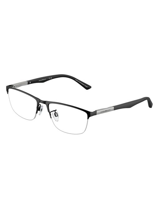 Emporio Armani Black Ea1142 3001 Optical Frames Metal Transparent Pillow Normal for men