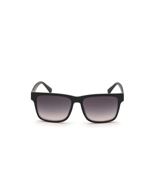 Guess Black Gu00004 01Q Sunglasses Injected Squared Normal Mirror for men