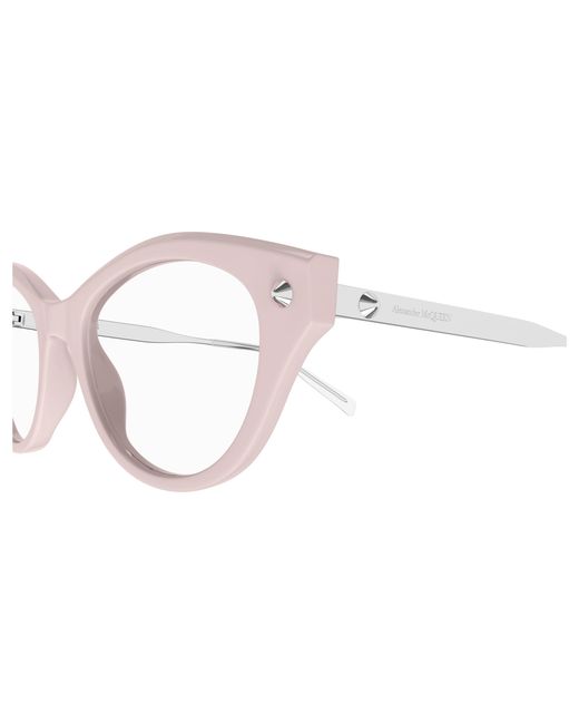 McQueen Black Am0485O 003 Optical Frames Acetate Transparent Cat Eye